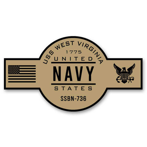 USS West Virginia SSBN-736 US Navy Chief Khaki Goatlocker 5 Inch Decal - Prints54.com