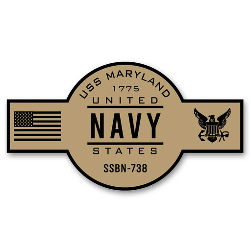 USS Maryland SSBN-738 US Navy Chief Khaki Goatlocker 5 Inch Decal - Prints54.com