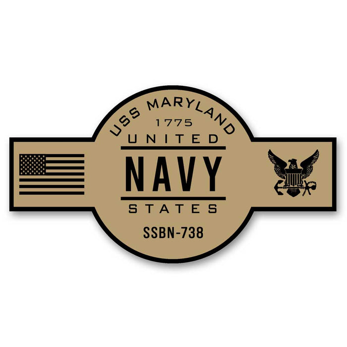 USS Maryland SSBN-738 US Navy Chief Khaki Goatlocker 5 Inch Decal - Prints54.com