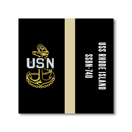 USS Rhode Island SSBN-740 US Navy Chief Khaki Line 5 Inch Military Split Decal - Prints54.com