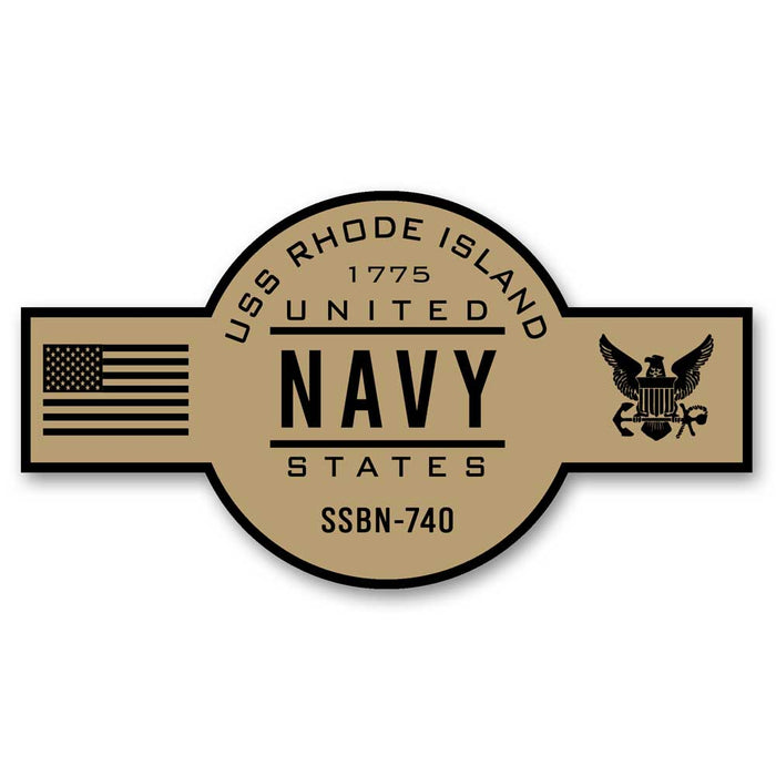 USS Rhode Island SSBN-740 US Navy Chief Khaki Goatlocker 5 Inch Decal - Prints54.com