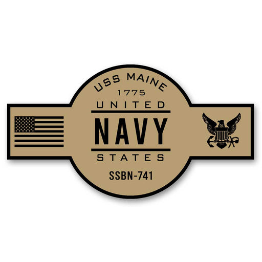 USS Maine SSBN-741 US Navy Chief Khaki Goatlocker 5 Inch Decal - Prints54.com