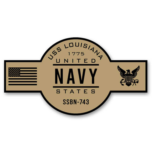 USS Louisiana SSBN-743 US Navy Chief Khaki Goatlocker 5 Inch Decal - Prints54.com