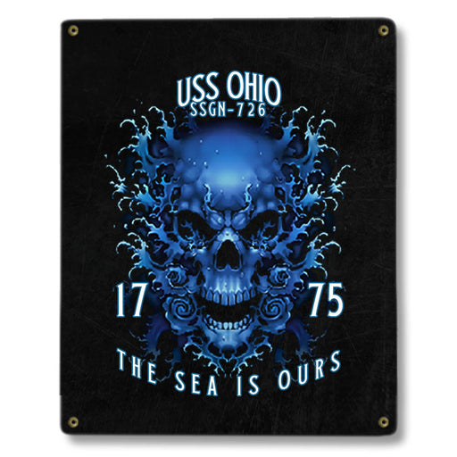 USS Ohio SSGN-726 US Navy Davy Jones The Sea Is Ours Military Metal Sign - Prints54.com