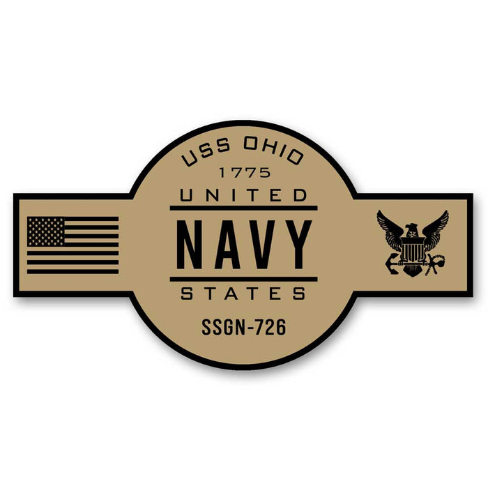 USS Ohio SSGN-726 US Navy Chief Khaki Goatlocker 5 Inch Decal - Prints54.com