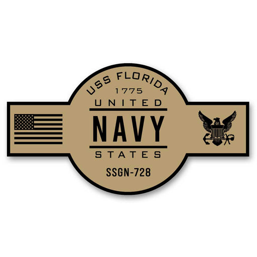 USS Florida SSGN-728 US Navy Chief Khaki Goatlocker 5 Inch Decal - Prints54.com