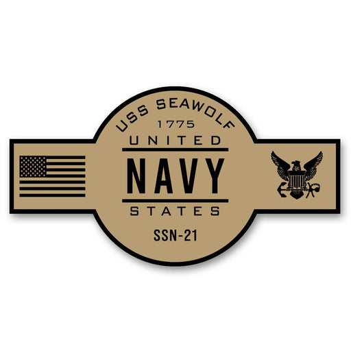 USS Seawolf SSN-21 US Navy Chief Khaki Goatlocker 5 Inch Decal - Prints54.com