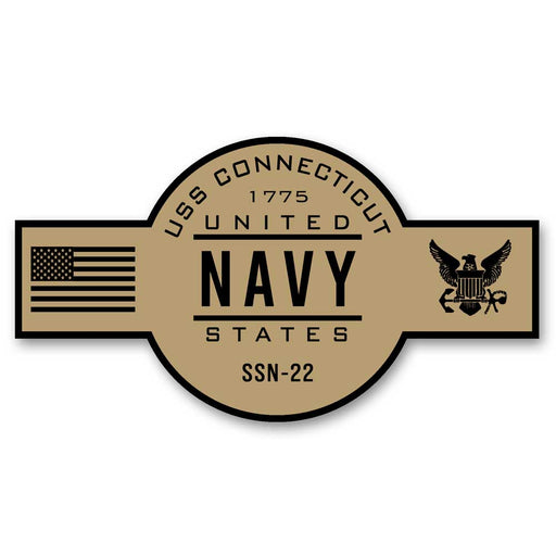 USS Connecticut SSN-22 US Navy Chief Khaki Goatlocker 5 Inch Decal - Prints54.com