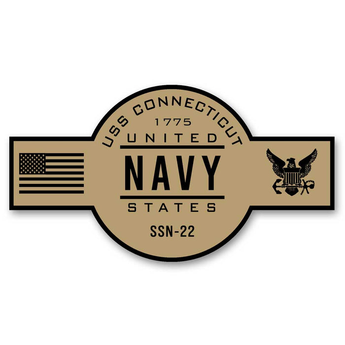 USS Connecticut SSN-22 US Navy Chief Khaki Goatlocker 5 Inch Decal - Prints54.com