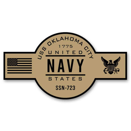 USS Oklahoma City SSN-723 US Navy Chief Khaki Goatlocker 5 Inch Decal - Prints54.com