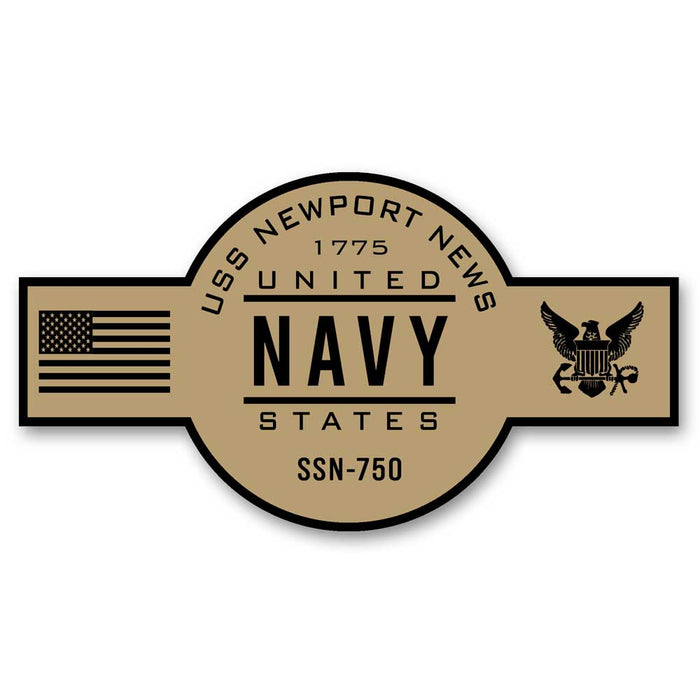 USS Newport News SSN-750 US Navy Chief Khaki Goatlocker 5 Inch Decal - Prints54.com