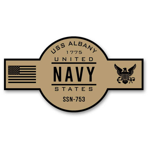 USS Albany SSN-753 US Navy Chief Khaki Goatlocker 5 Inch Decal - Prints54.com