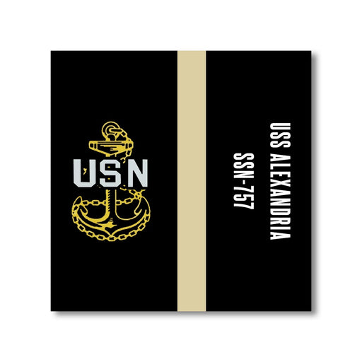 USS Alexandria SSN-757 US Navy Chief Khaki Line 5 Inch Military Split Decal - Prints54.com