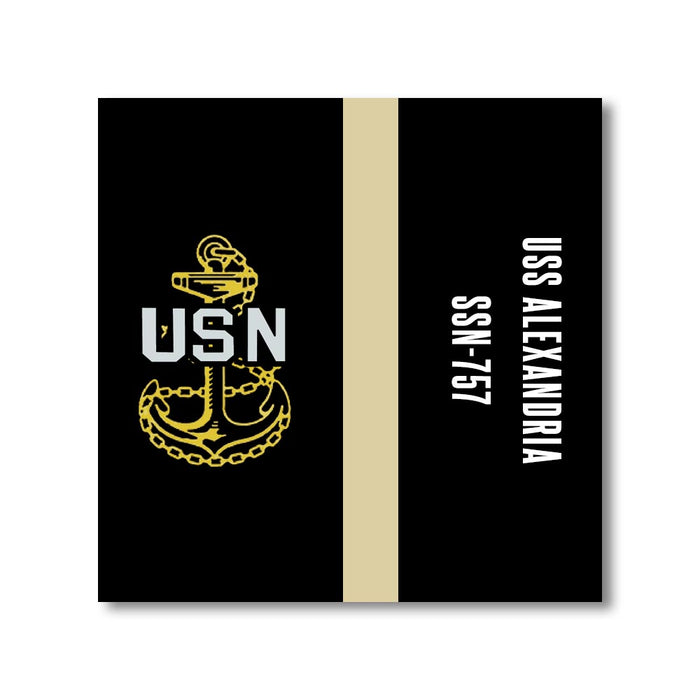 USS Alexandria SSN-757 US Navy Chief Khaki Line 5 Inch Military Split Decal - Prints54.com