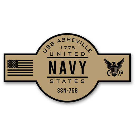 USS Asheville SSN-758 US Navy Chief Khaki Goatlocker 5 Inch Decal - Prints54.com