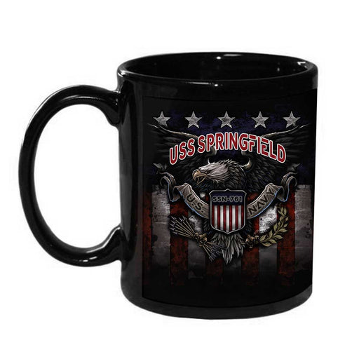 USS Springfield SSN-761 US Navy War Eagle US Flag Coffee Mug - Prints54.com