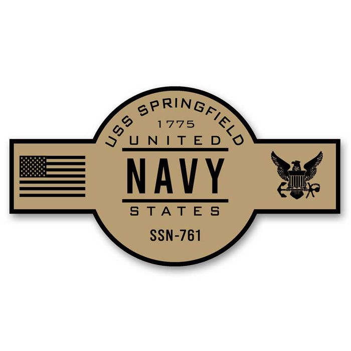 USS Springfield SSN-761 US Navy Chief Khaki Goatlocker 5 Inch Decal - Prints54.com