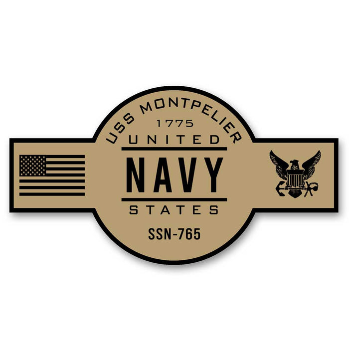 USS Montpelier SSN-765 US Navy Chief Khaki Goatlocker 5 Inch Decal - Prints54.com