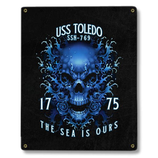 USS Toledo SSN-769 US Navy Davy Jones The Sea Is Ours Military Metal Sign - Prints54.com