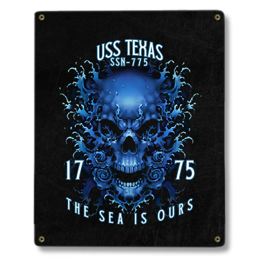 USS Texas SSN-775 US Navy Davy Jones The Sea Is Ours Military Metal Sign - Prints54.com