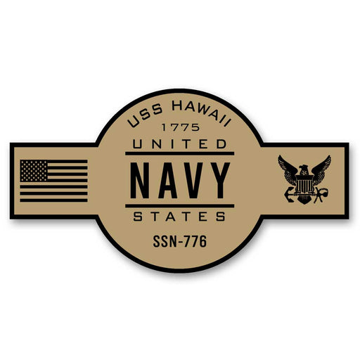 USS Hawaii SSN-776 US Navy Chief Khaki Goatlocker 5 Inch Decal - Prints54.com