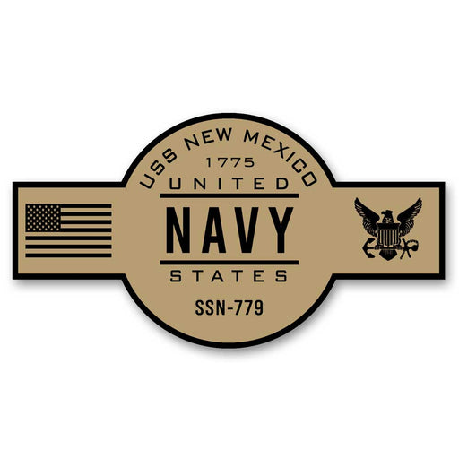 USS New Mexico SSN-779 US Navy Chief Khaki Goatlocker 5 Inch Decal - Prints54.com