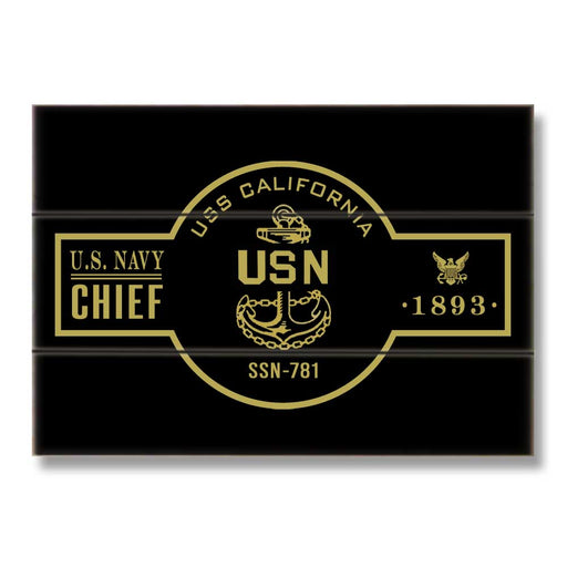 USS California SSN-781 US Navy Chief Warship Boat Anchor Military Wood Sign - Prints54.com
