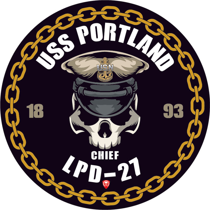 USS Portland LPD-27 US Navy Chief 5 Inch Military Decal - Prints54.com