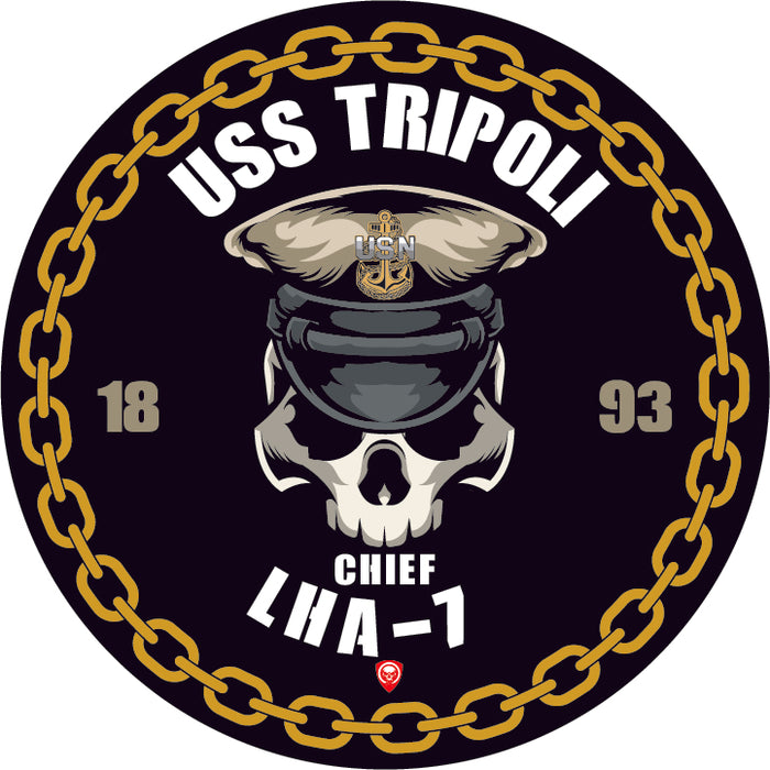 USS Tripoli LHA-7 US Navy Chief 5 Inch Military Decal - Prints54.com