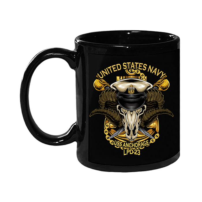 USS Anchorage LPD-23 US Navy Chief Goat Locker CPO 15 Ounce Coffee Mug - ElephantWalkDesigns.com