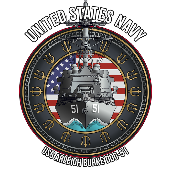 USS Arleigh Burke DDG-51 US Navy Arleigh Burke Class Destroyer Military Decal - Prints54.com