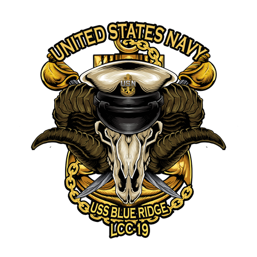 USS Blue Ridge LCC-19 CFA Yokosuka Japan US Navy Chief Warship USN Pride 5 Inch Military Decal - Prints54.com