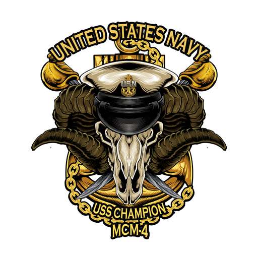 USS Champion MCM-4 US Navy Chief Warship USN Pride 5 Inch Military Decal - Prints54.com