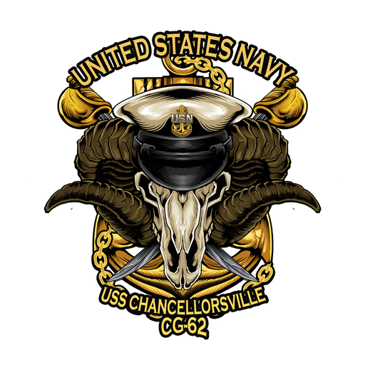 USS Chancellorsville CG-62 US Navy Chief Warship USN Pride 5 Inch Military Decal - Prints54.com