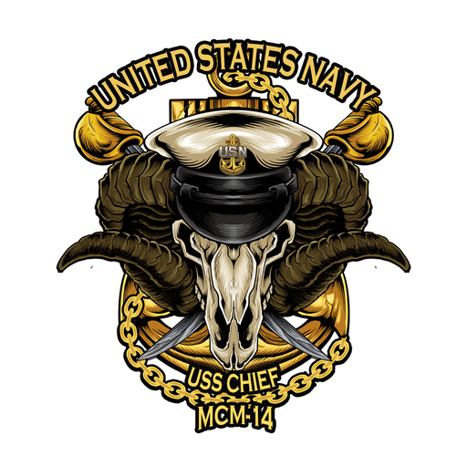 USS Chief MCM-14 US Navy Chief Warship USN Pride 5 Inch Military Decal - Prints54.com