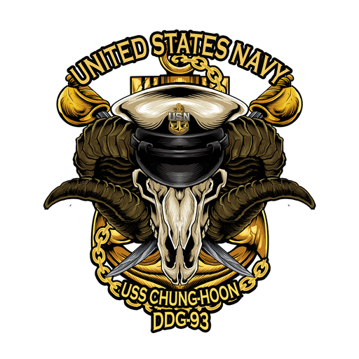 USS Chung-Hoon DDG-93 US Navy Chief Warship USN Pride 5 Inch Military Decal - ElephantWalkDesigns.com