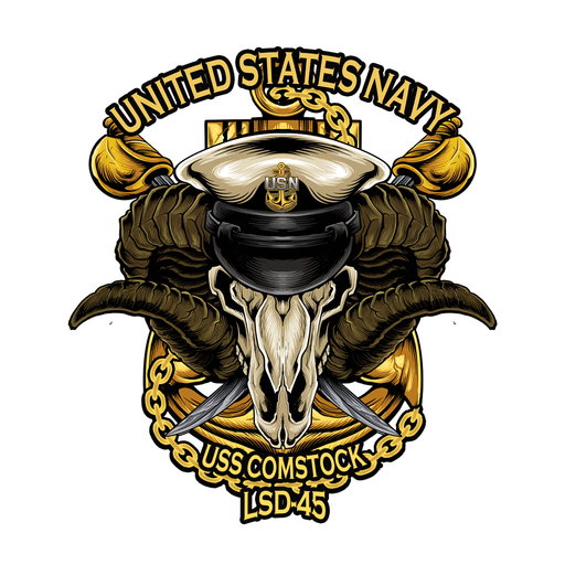 USS Comstock LSD-45 US Navy Chief Warship USN Pride 5 Inch Military Decal - Prints54.com