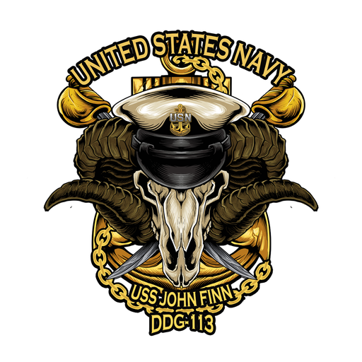 USS John Finn DDG-113 US Navy Chief Warship USN Pride 5 Inch Military Decal - ElephantWalkDesigns.com