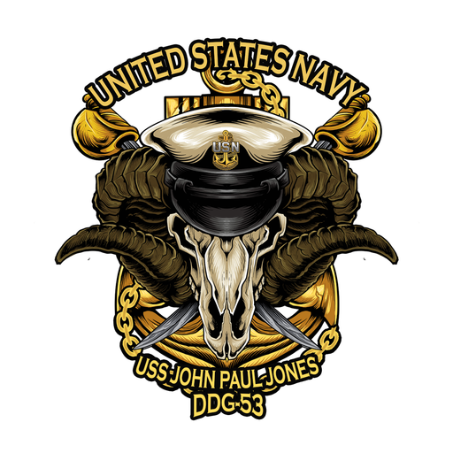 USS John Paul Jones DDG-53 US Navy Chief Warship USN Pride 5 Inch Military Decal - Prints54.com