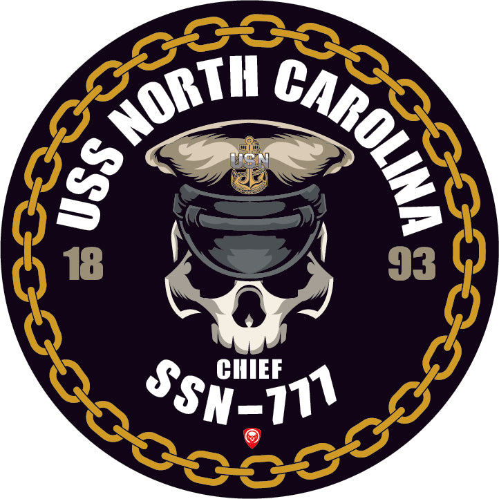 USS North Carolina SSN-777 US Navy Chief 5 Inch Military Decal ...