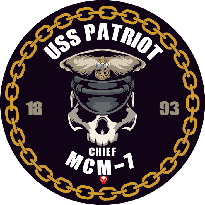 USS Patriot MCM-7 US Navy Chief 5 Inch Military Decal - Prints54.com