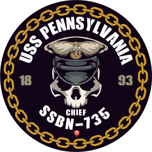 USS Pennsylvania SSBN-735 US Navy Chief 5 Inch Military Decal - Prints54.com