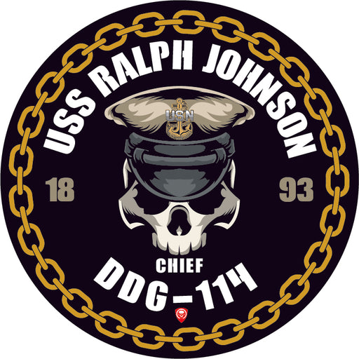 USS Ralph Johnson DDG-114 US Navy Chief 5 Inch Military Decal - Prints54.com