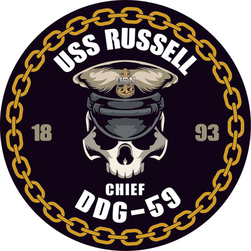 USS Russell DDG-59 US Navy Chief 5 Inch Military Decal - Prints54.com