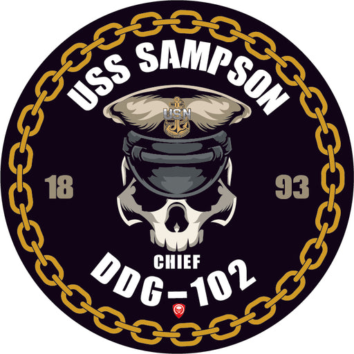 USS Sampson DDG-102 US Navy Chief 5 Inch Military Decal - Prints54.com