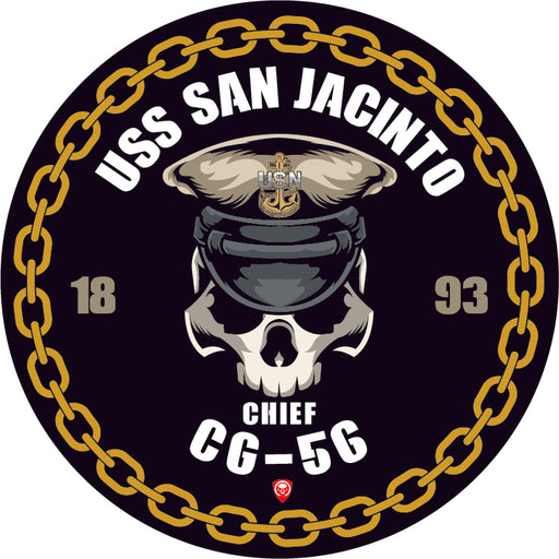 USS San Jacinto CG-56 US Navy Chief 5 Inch Military Decal - Prints54.com