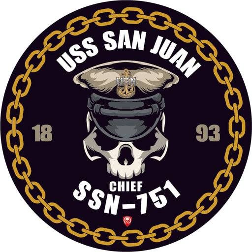 USS San Juan SSN-751 US Navy Chief 5 Inch Military Decal - Prints54.com