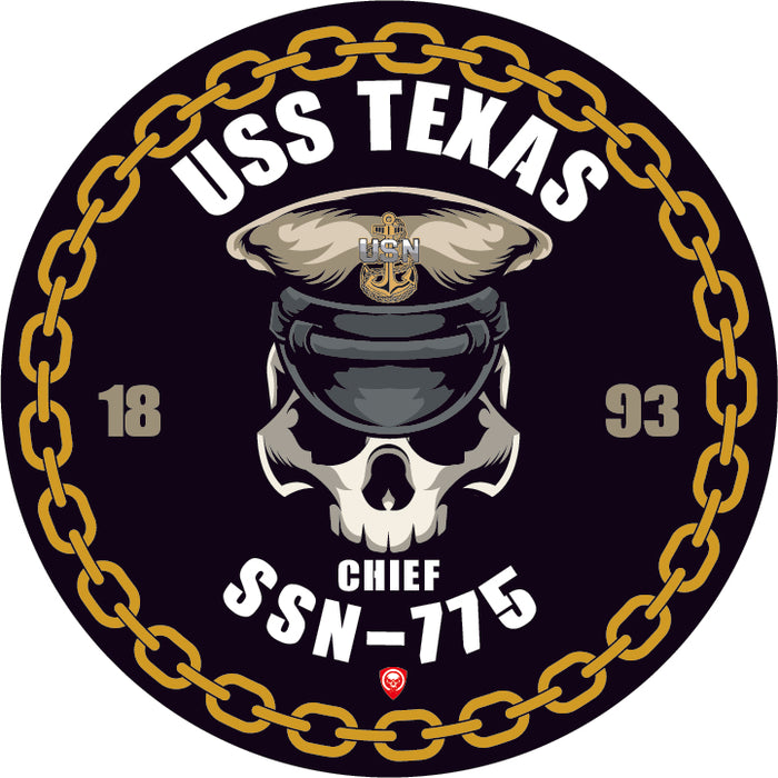 USS Texas SSN-775 US Navy Chief 5 Inch Military Decal - Prints54.com