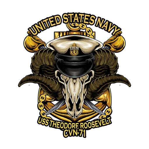 USS Theodore Roosevelt CVN-71 NAS North Island CA US Navy Chief Warship USN Pride 5 Inch Military Decal - ElephantWalkDesigns.com