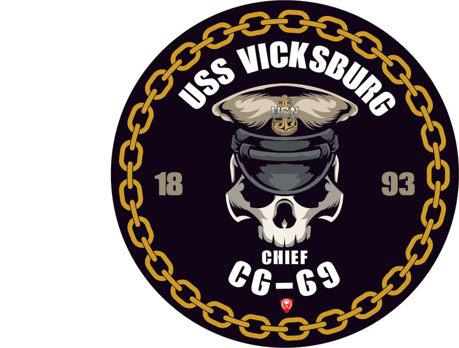 USS Vicksburg CG-69 US Navy Chief 5 Inch Military Decal - Prints54.com